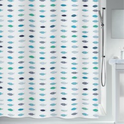 Polyester Shower curtain SANTARINA 180x200cm Blue & White Spirella
