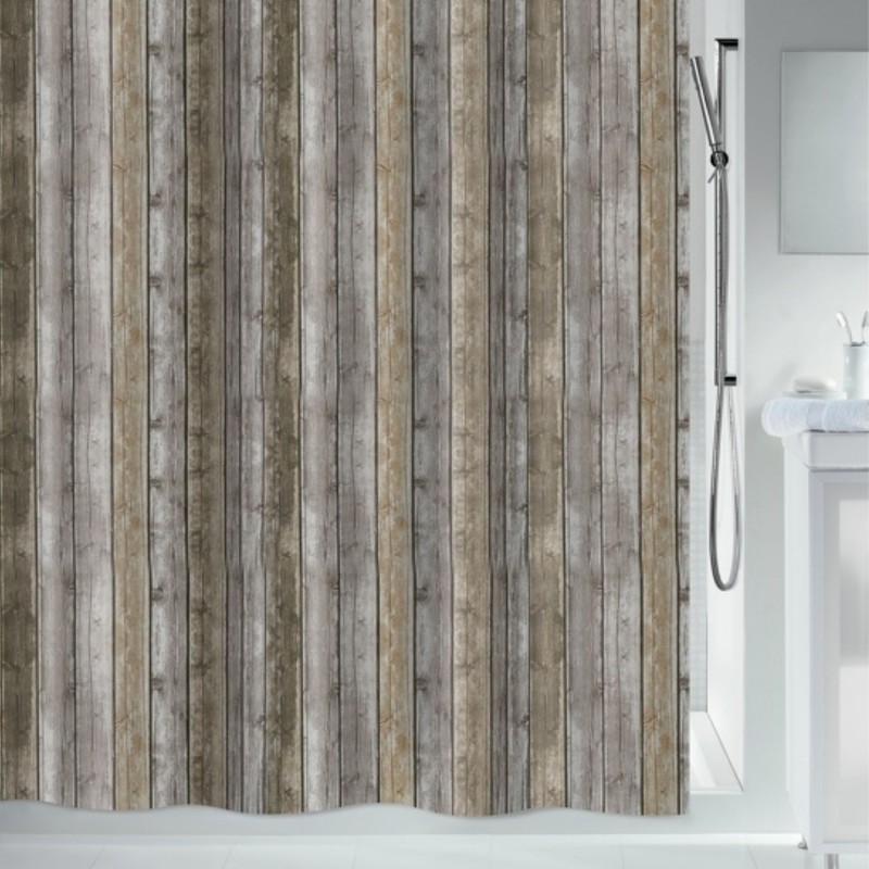 Polyester Shower curtain ROMAN 180x180cm Brown Spirella