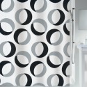 Cortina de ducha Poliéster RINGS 180x200cm Gris y Negro Spirella