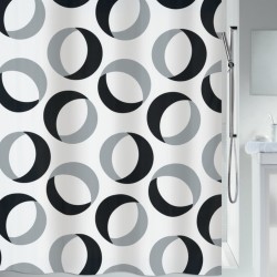 Spirella Shower curtain RINGS Polyester 180x200cm Gray & Black