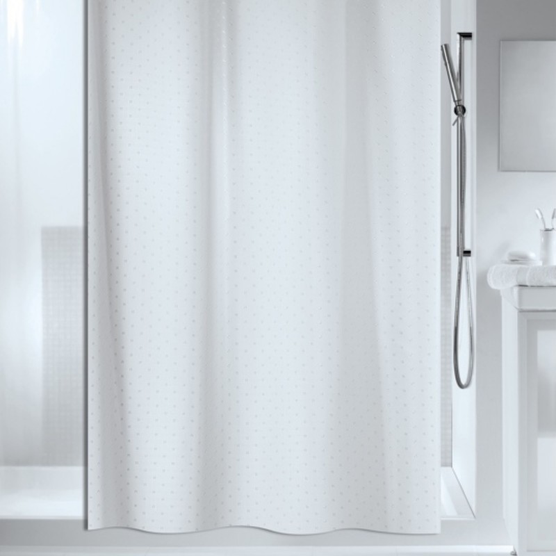 RICCO Cortina de ducha de poliéster 180x200cm  blanca Spirella