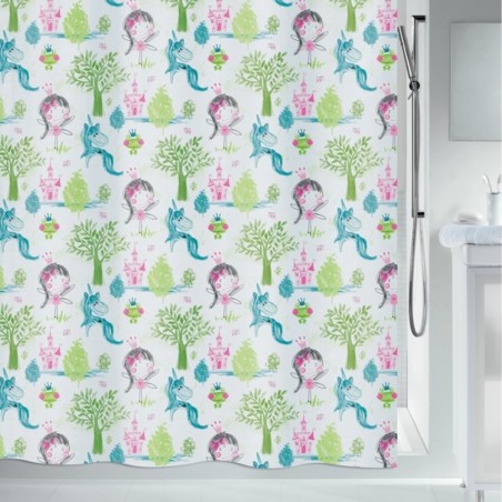 Cortina de ducha Poliéster PRINCESS 180x200cm Multicolor Spirella