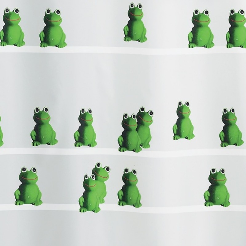Cortina de ducha de poliéster QUACK 180x200 cm verde y blanca  Spirella