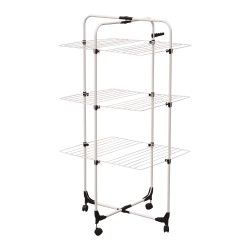Etendoir Tour 3 Niveaux 30M Acier Blanc avec panier MSV