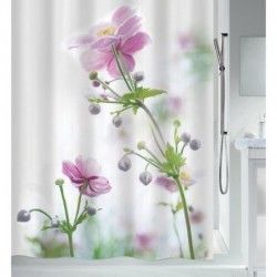 ANEMONE Cortina de ducha de poliéster 180x200 cm  rosa Spirella