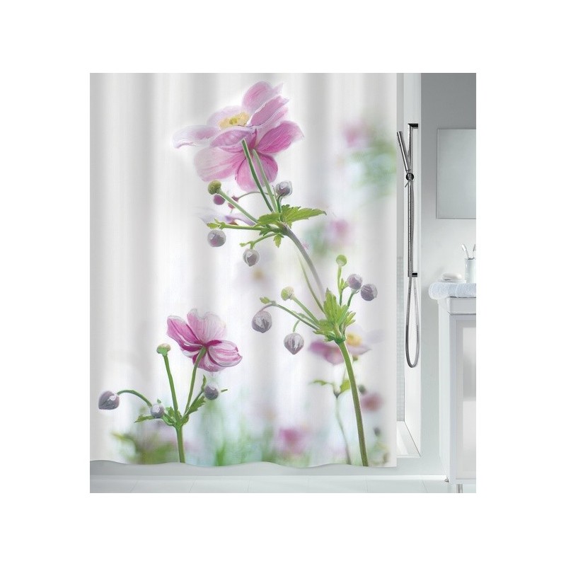 ANEMONE Cortina de ducha de poliéster 180x200 cm  rosa Spirella