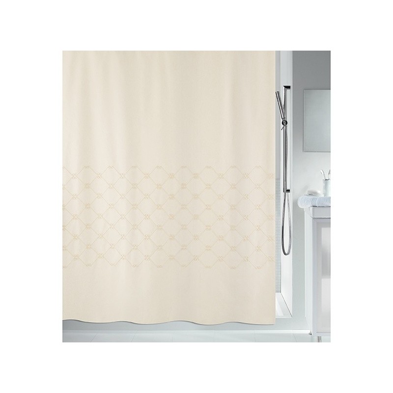 Polyester shower curtain TRENTO 180x200cm Beige embroidered Spirella