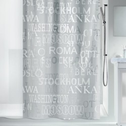 Tenda da doccia PEVA CITIES 180x200cm Argento Spirella