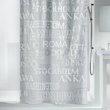 PEVA Shower curtain CITIES 180x200cm Silver Spirella