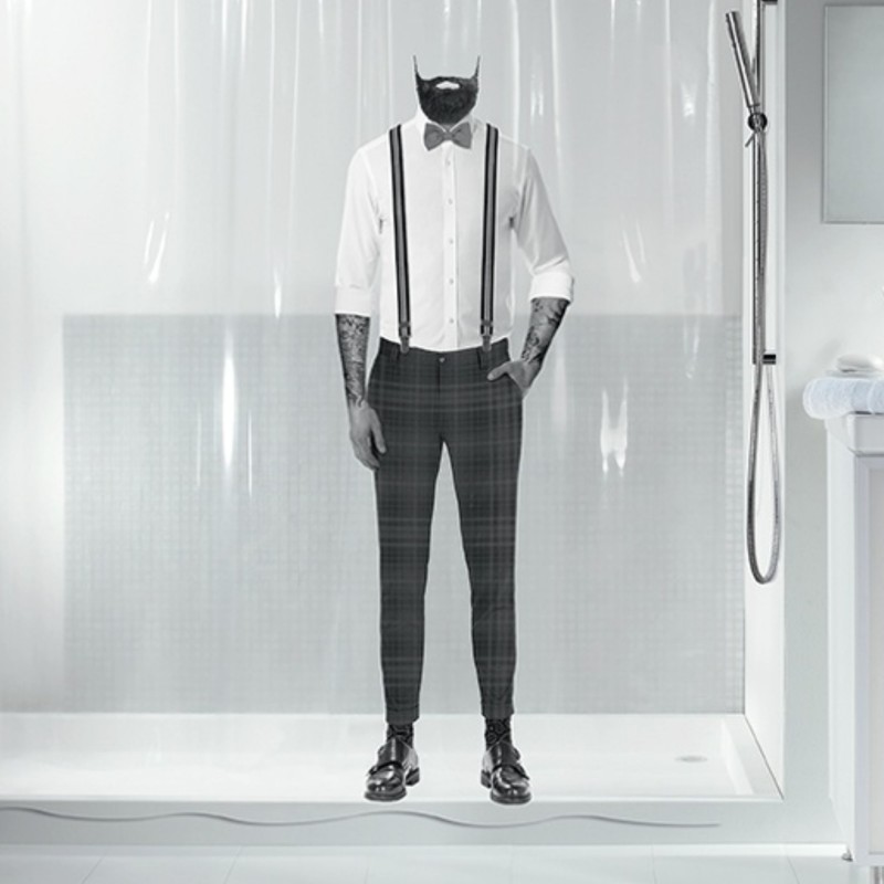 PEVA Shower curtain DANDY 180x200cm Transparent Spirella