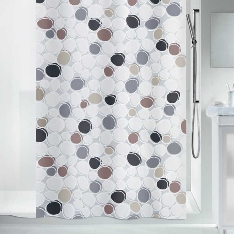 PEVA Cortina de ducha PEVA DIDO 180x200cm Gris y Marrón Spirella