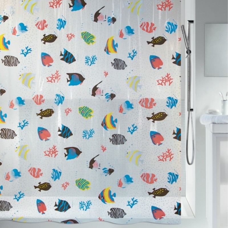 Spirella Duschvorhang PEVA FISH 180x200cm Mehrfarbig