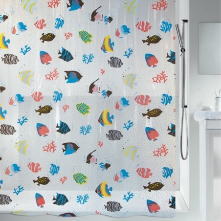 Cortina de ducha PEVA FISH 180x200cm Estampado de peces  multicolor Spirella