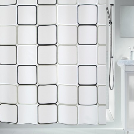PEVA Shower curtain FRAME 180x200cm Black & White Spirella