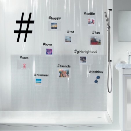 Tenda da doccia PEVA HASHTAG 180x200cm Trasparente Spirella
