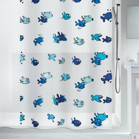 PEVA Shower curtain HUGO 180x200cm Blue & White Spirella