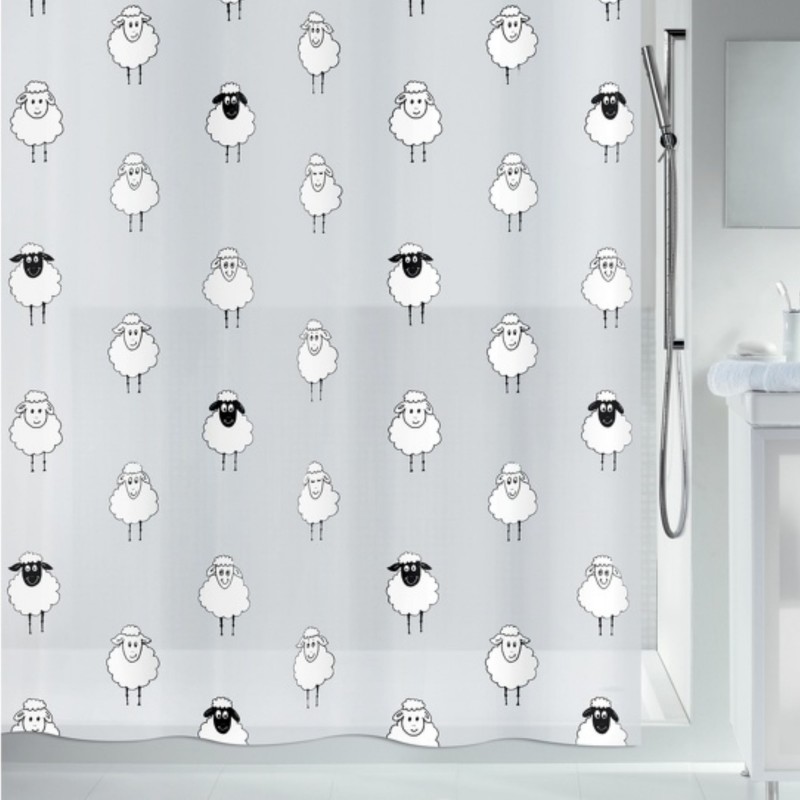 PEVA Shower curtain LANA 180x200cm Spirella Sheep Pattern