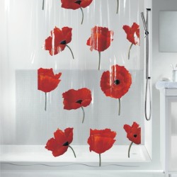 Spirella Shower curtain PEVA POPPY 180x200cm Red