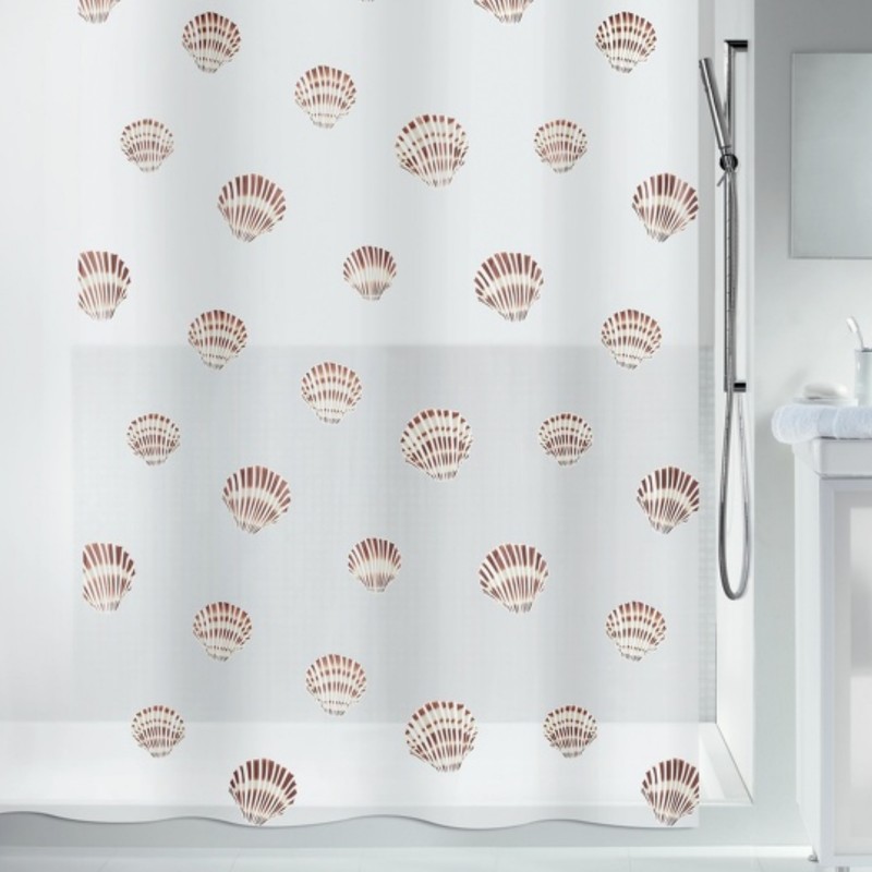 Cortina de ducha PEVA SHELL 180x200cm Patrón de conchas Spirella