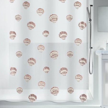 Cortina de ducha PEVA SHELL 180x200cm Patrón de conchas Spirella