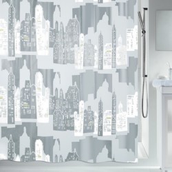 Spirella Shower curtain PEVA SKYLINE 180x200cm Silver