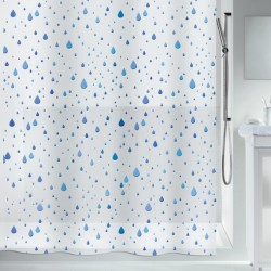 Tenda da doccia PEVA WATERDROP 180x200cm Blu e Bianco Spirella