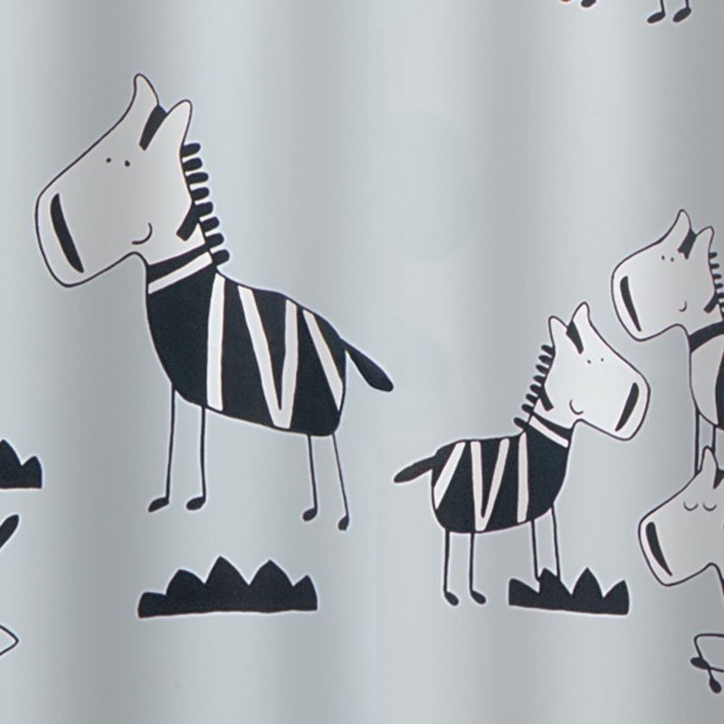 Polyester Shower curtain ZEBI BLACK 180x200cm Spirella Zebras Pattern