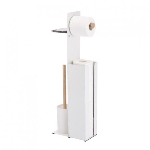 Spirella Combined Wc with smartphone holder Steel & Bamboo YONI Matte White
