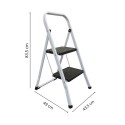 Klappleiter 2 Stufen aus Stahl Weiss max. 150 kg (49 x 43,5 x 83,5 cm) MSV