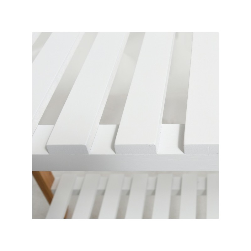 Portant Bambou avec étagère MIA Bois & Blanc MSV