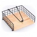 Toallero de mesa con barra de sujeción Diseño industrial Madera y acero ELIE Negro mate MSV