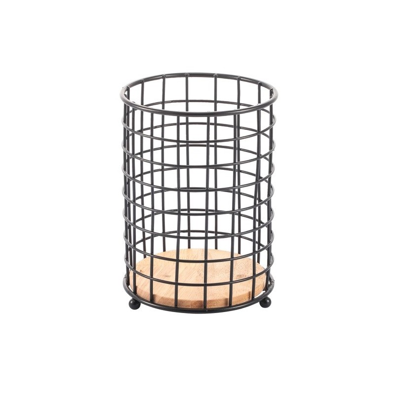 Portaposate Design industriale Legno e Acciaio ELIE Nero opaco MSV