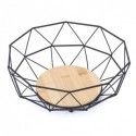MSV Corbeille à  fruits Design industriel Bois & Acier ELIE Noir mat