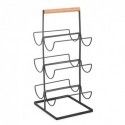 Etagère range bouteilles design industriel Bois & Acier ELIE Noir mat MSV