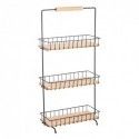 Etagère à  poser 3 étages design industriel Bois & Acier ELIE Noir mat MSV