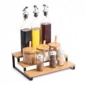 Etagère à  épices 3 niveaux Design industriel Bambou & Acier ELIE Noir mat MSV