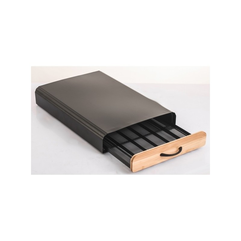 Étagère De Cuisine Industrielle En Bambou Et Acier - 120 Cm De Haut - Design Moderne Pour Rangement Et Décoration (Noir Mat)