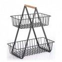 Panier de rangement à  poser Design industriel Bois & Acier ELIE Noir mat MSV