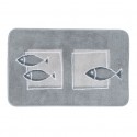 Polyester bath mat ANDROS 55x85cm fish pattern Gray Spirella