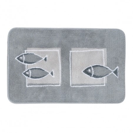 Tappetino da bagno in poliestere ANDROS 55x85 cm modello pesce Spirella Grigio