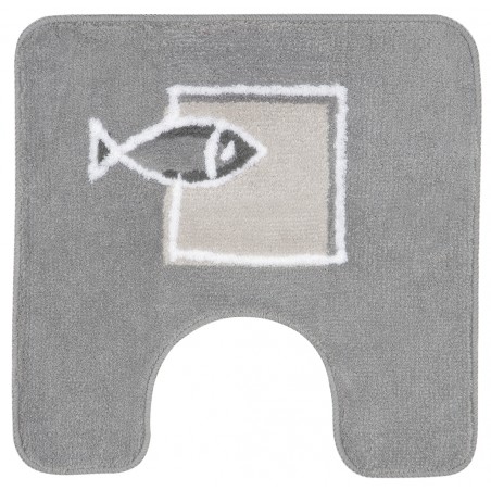 Alfombra de baño de poliéster ANDROS 50x50cm estampado de peces Gris Spirella