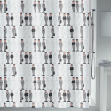 JEAN PIERRE Cortina de ducha de poliéster 180x200cm CALIDAD PREMIUM Gris y blanco MSV