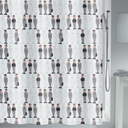 Rideau de douche Polyester JEAN PIERRE 180x200cm QUALITÉ PREMIUM Gris & Blanc MSV
