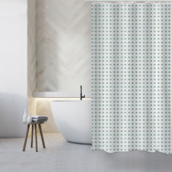 Polyester Shower curtain CAMBERRA 180x200cm PREMIUM QUALITY Gray & White MSV