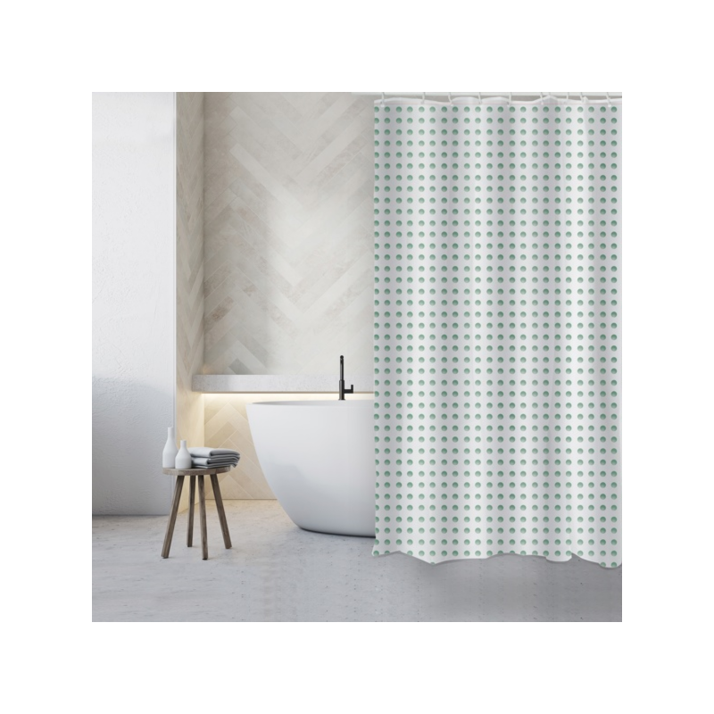 Polyester Shower curtain CAMBERRA 180x200cm PREMIUM QUALITY Gray & White MSV