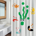 Polyester Shower curtain SEA LIFE 180x200cm PREMIUM QUALITY Multicolor MSV