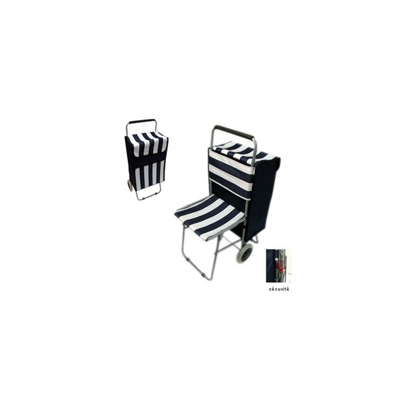 Poussettte de marché, chariot de course 2 en 1 avec chaise intégrée MSV