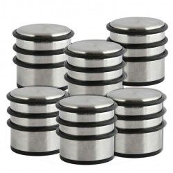 MSV Lot de 6 blocs stop portes solide en inox & caoutchouc