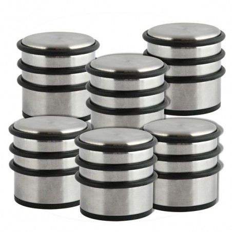 MSV Lot de 6 blocs stop portes solide en inox & caoutchouc