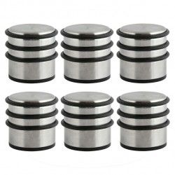 MSV Lot de 6 blocs stop portes solide en inox & caoutchouc